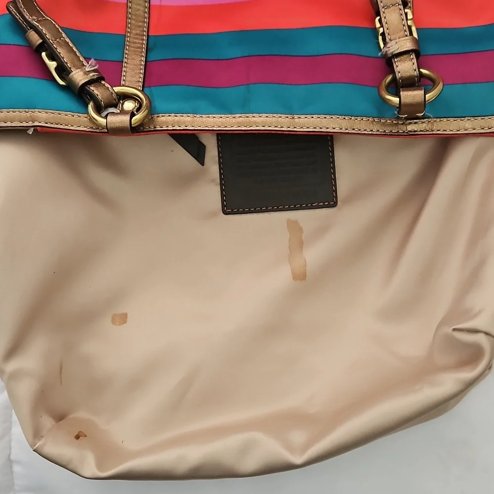 Coach Multistriped Legacy Tote - Picture 4 of 12